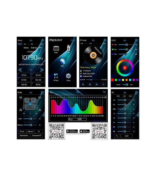 Автомагнитола Prology MPR-100, 2 DIN, Bluetooth, USB Type-A, AUX, пульт ДУ
