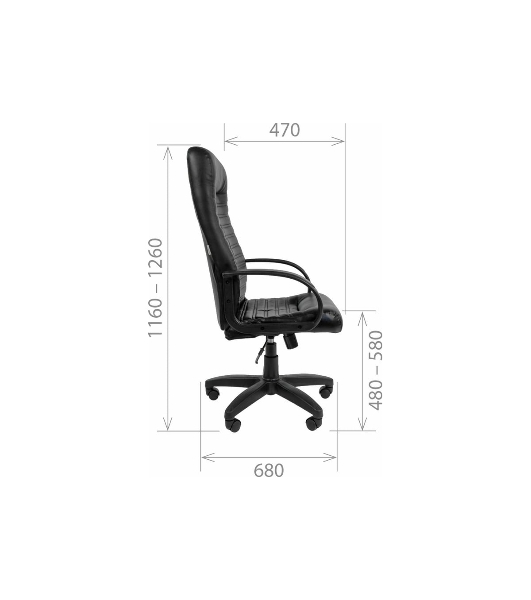 Кресло Chairman 480 LT черный, экокожа, 120 кг