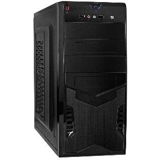 Компьютерный корпус Miditower ExeGate CP-604-UNS450 (ATX, БП UNS450 с вент. 12см, 2*USB, аудио, черный)