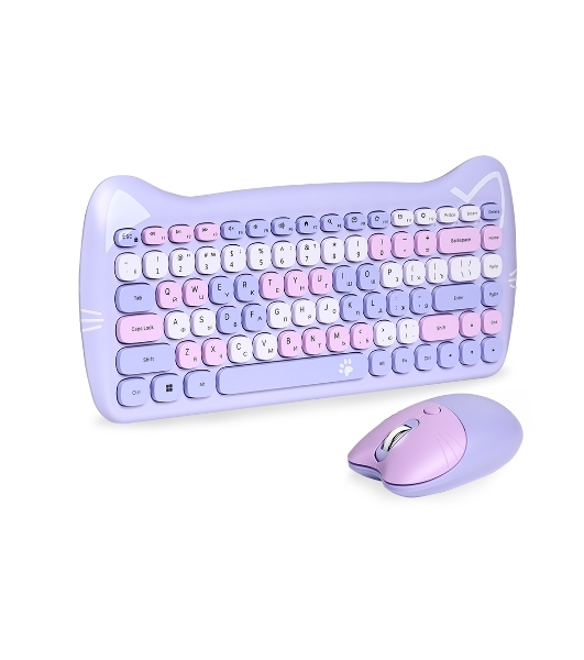 Комплект клавиатура+мышь Smartbuy 668396AG-KT беспроводной, USB, 1600 DPI, сиреневый/фиолетовый