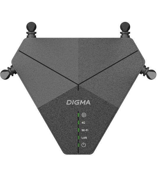 Роутер беспроводной Digma DWR-N302LTE N300 10/100BASE-TX/3G/4G cat. 4 черный
