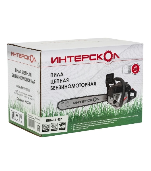 Бензопила Интерскол ПЦБ-16/45Л 1800Вт 2.5л.с. дл.шины:16' (40cm) (843.0.0.40)