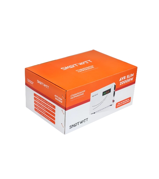 Настенный стабилизатор напряжения SMARTWATT AVR SLIM 2000RW (100W - 260W, 2000VA, 2 кВт, 50 Гц, розеток - 2, LED-дисплей