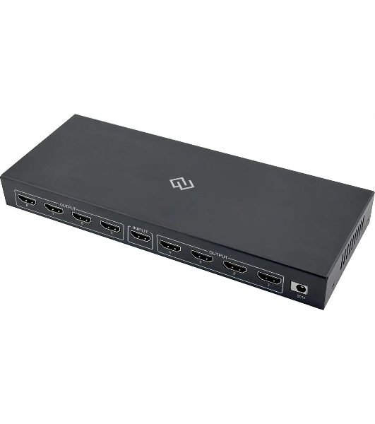 Сплиттер аудио-видео Digma DHSP-v2x8 HDMI (f)/8xHDMI (f) черный