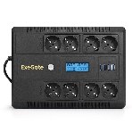 Источник бесперебойного питания ExeGate NEO Smart LHB-1000.LCD.AVR.8SH.CH.USB 1000VA/650W, LCD, AVR, 8*Schuko, USB, 4*USB-порта для зарядки, черный, фото6
