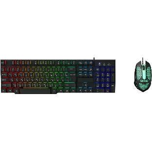 Комплект клавиатура+мышь Oklick 400GMK проводной, USB, 1200 DPI, чёрный