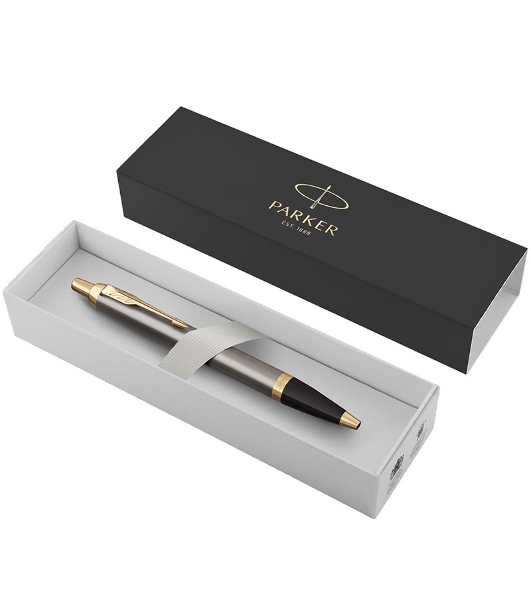 Ручка шариковая Parker IM Premium Grey Core GT (2214613) M, синие чернила, подарочная коробка