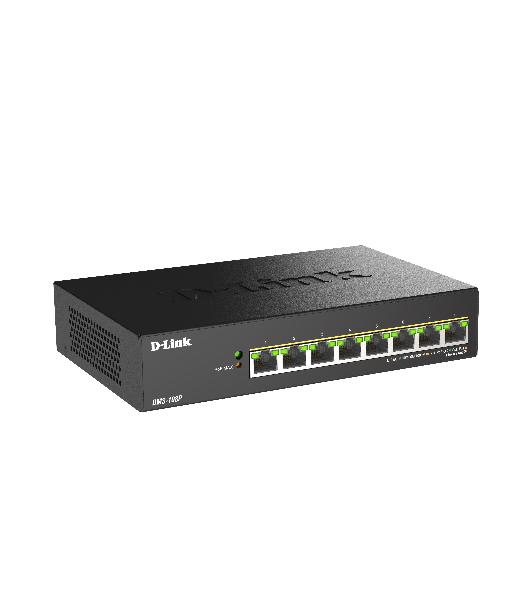 Коммутатор D-Link DMS-108P/A1A, 8×2.5 Гбит/с, неуправляемый