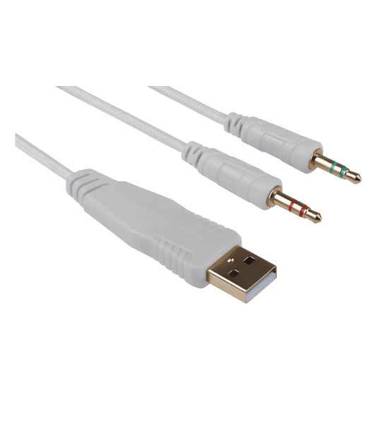 Гарнитура Redragon Mento белый, проводная, USB / 2 x mini jack 3.5 мм, подсветка