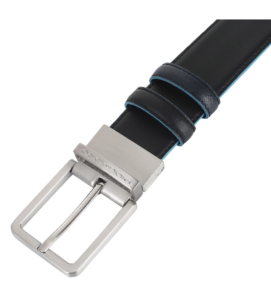 Ремень мужской Piquadro Blue Square CU2619B2/NBLU2, черный/темно-синий, натур.кожа