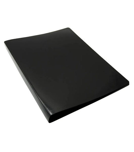 Папка с 20 прозрачными вкладками Бюрократ DeLuxe DLV20BLCK A4, пластик, 0.7мм, черный