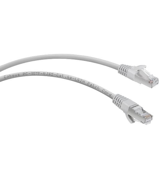 Шнур комм. Cabeus, кат. 6A, экр., S/FTP, RJ45/RJ45, LSZH, AWG26 10м, серый