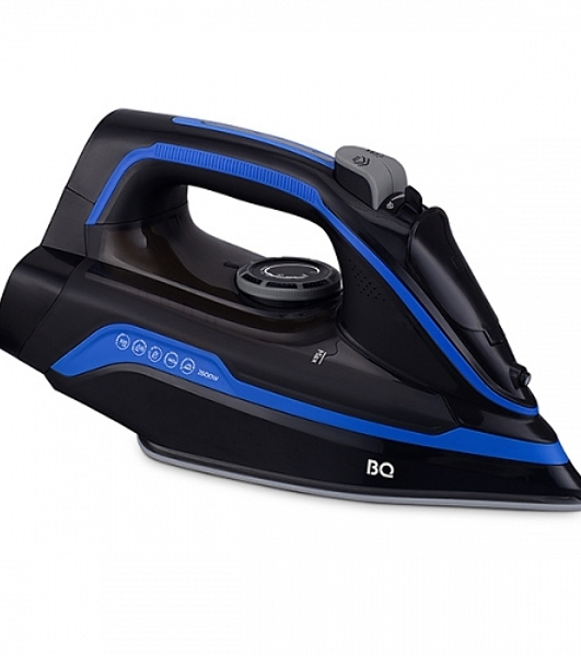 Утюг беспроводной BQ SIC1002 черный/синий, 2600 Вт, 35 г/мин, 140 г/мин, 320 мл