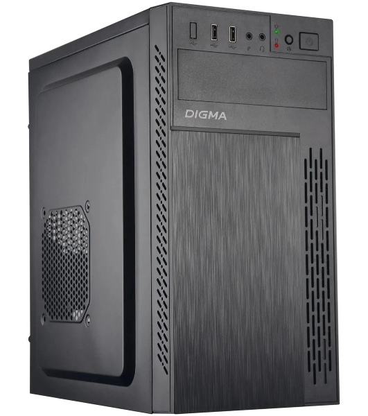 Компьютерный корпус Digma DCC-MN301 черный без БП mATX 1x80мм 2x120мм 1xUSB 2.0 1xUSB 3.0 audio