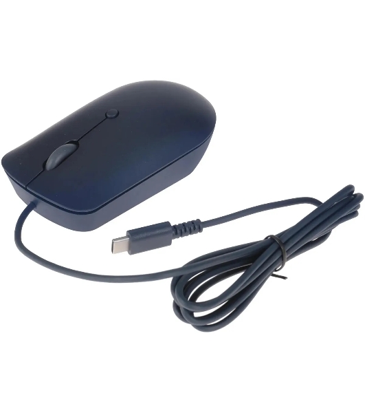 Мышь проводная Lenovo 540 синий, 2400 dpi, USB-C, кнопки - 4