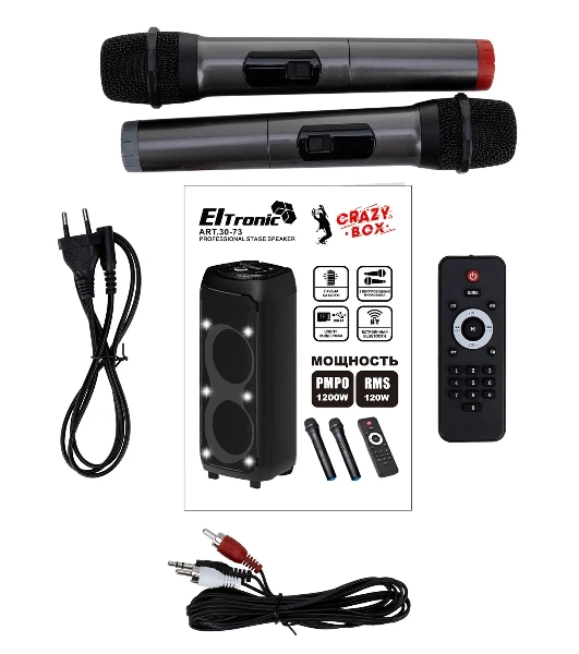 Колонка 10' (30-73 CRAZY BOX 1200) динамик 2шт/10' ELTRONIC с TWS