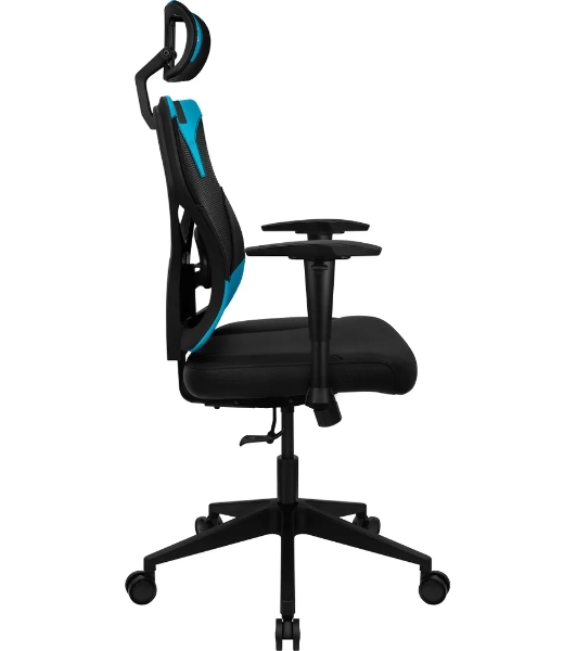 Кресло Aerocool GUARDIAN Ice Blue голубой, сетка, 150 кг, подголовник, регулируемые подлокотники, механизм качания, поясничная подушка