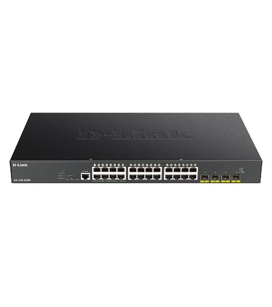 Коммутатор D-Link DGS-1250-28XMP/A1A, 24×1 Гбит/с + 4×10 Гбит/с SFP+, управляемый