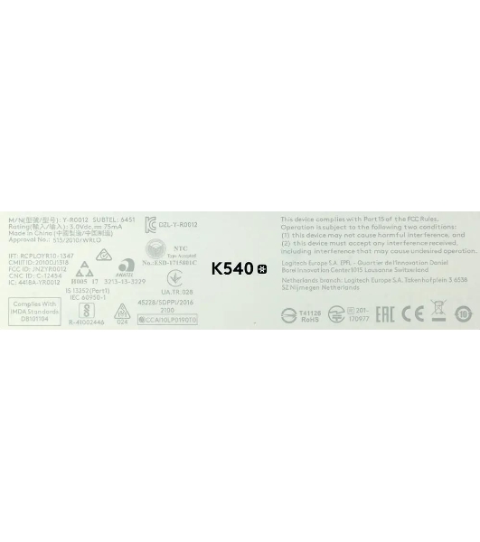 Комплект клавиатура+мышь Logitech MK540 беспроводной, USB, 1000 DPI, чёрный