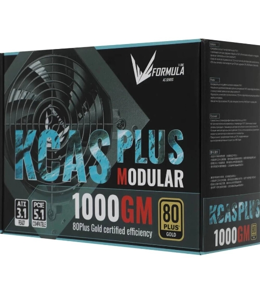 Блок питания Aerocool/Formula 1000W Retail KCAS PLUS 1000GM, 80 PLUS Gold, ATX v2.4, модульный, fan 14cm, 6x PCI-E [6+2-Pin], 10x SATA, 6x MOLEX