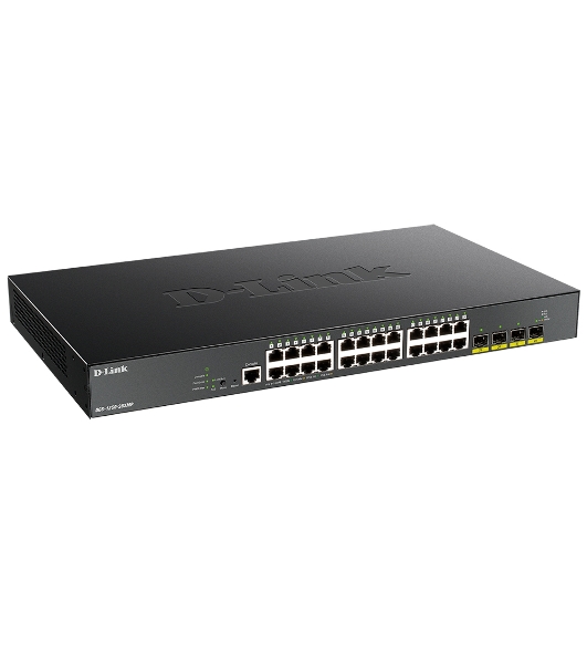 Коммутатор D-Link DGS-1250-28XMP/A1A, 24×1 Гбит/с + 4×10 Гбит/с SFP+, управляемый