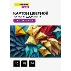 Картон цветной Silwerhof мелованный, 10л. 10цв. A4 Create 240г/м2 папка, фото 1