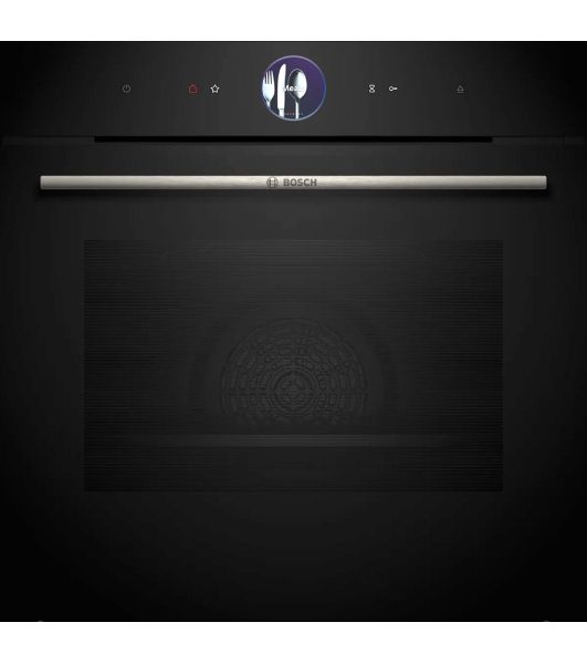 Духовой шкаф Bosch HSG7361B1 Home Connect!! Serie 8, черный, 21 режим + комбинированные режимы, функция приготовление на пару 100%, 4-слойное остекление, 3 цветных текстовых TFT-дисплея 2,5' с сенсорным управлением, ControlRing, функции HomeConnect, трехстороннее LED-освещение,самоочистка EcoClean