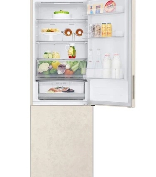 Холодильник LG GC-B459AEMW бежевый двухкамерный 234/110л морозилка снизу, No Frost