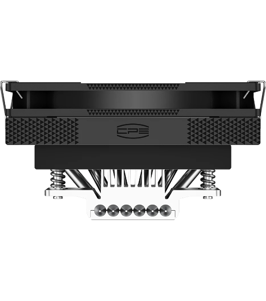Кулер для процессора PCCooler RC600-67 (125W, 4-pin PWM, 67.5mm, Al, 4x6mm, 1x120мм, 62.5CFM, 32.5dBA, 2300RPM, S: 1851/1700/1200/115X, AM5/AM4, черный)