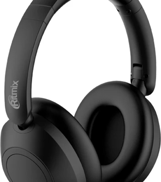 Беспроводные/проводные наушники Ritmix RH-475BTH черный, накладные, Bluetooth + проводной, складная конструкция, до 6 ч
