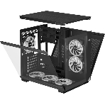 Компьютерный корпус без блока питания PCCOOLER C3 T500 BK, Panoramic Mid Tower, Black, TG, 0.7 SPCC, no fans ATX, mATX, mITX 175/400/200мм 1x2.5', 2x3.5', 6xPCI 1xUSB-C 3.1, 2xUSB-A 3.0 415x295x368mm, фото14