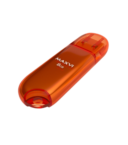 Флешка USB Maxvi P1 orange (FD8GBUSB20C10P1), 8GB, USB 2.0, R/W 15/5, оранжевый
