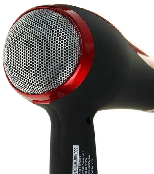 Фен LIRA LR 0704 черный/красный, 2200 Вт