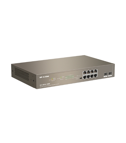 Коммутатор неуправляемый IP-COM G1110P-8-150W Ethernet 8GE+2SFP С 8-Портовым PoE