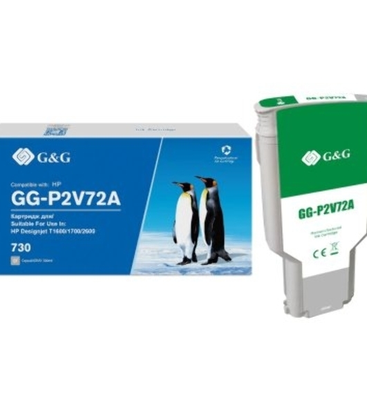Картридж струйный G&G GG-P2V72A 730 серый (300 мл) для HP DJ T1600/T1700/T2600