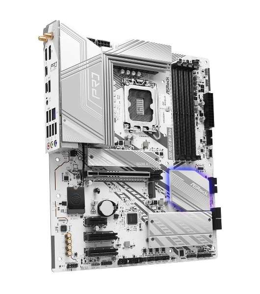 Материнская плата ASRock Z890 Pro RS WiFi белый, LGA 1851, Intel Z890, 4xDDR5, 4xSATA, 4xM.2, 1xPCIe 5.0 x16, 2xPCIe 4.0 x16, 1xPCIe x1, 2xUSB-C Thunderbolt 4, 4xUSB-A 3.2 Gen 1, 1xUSB-A 3.2 Gen 2, 1xHDMI, 1xDP, 1x2.5Gb LAN, 5x3.5 мм, 7.1, ATX