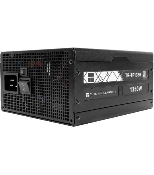 Блок питания Thermalright, 1350W 80+ Platinum (ATX, 3.0, PCIe 5.0, Full modular, 1x24(20+4)pin 600мм, 2xCPU 8(4+4)pin, 2xPCIe*2 8(6+2)pin, 2x12VHPWR PCIe 5.0 12+4pin 600мм, 6xSATA, 5xMOLEX4pin, Active, 120x120мм, 170x150x86мм, OPP, OVP, OTP, OCP, SCP, черный)