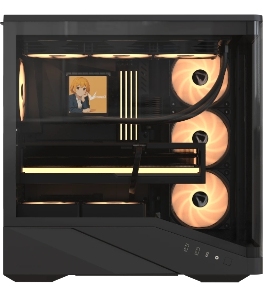 Компьютерный корпус Formula V Line Crystal U9 PA Black, ATX, TYPE-C*1, USB3.0*2, Curved Glass, SIDE 3x PERFORMANCE ARGB, REAR 1x PERFORMANCE ARGB