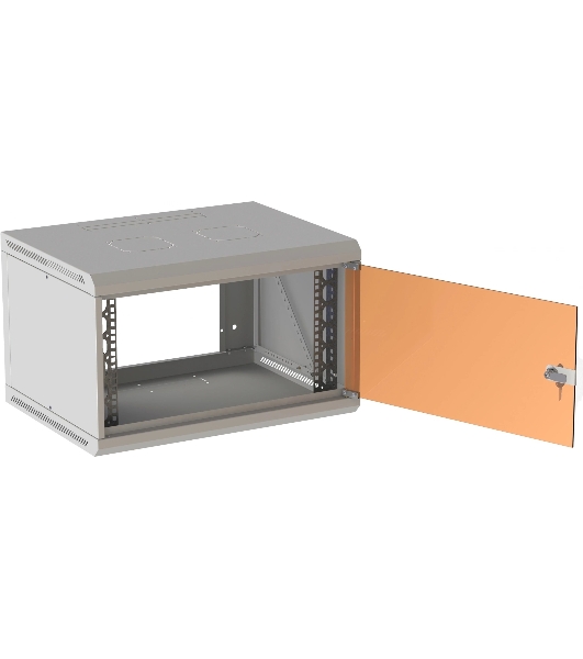 Шкаф коммутационный Suprlan (05-1060) настенный 6U 600x350 мм пер. дв. стекл направл. под закл. гайки 70 кг RAL 7035 285 мм 13.3 кг 360 мм