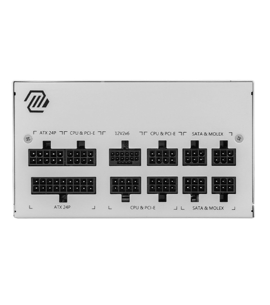 Блок питания MSI MAG A850GL PCIE5 WHITE, 850W, 80 PLUS Gold, полностью модульный, ATX 3.0, PCIE5, RTL белый