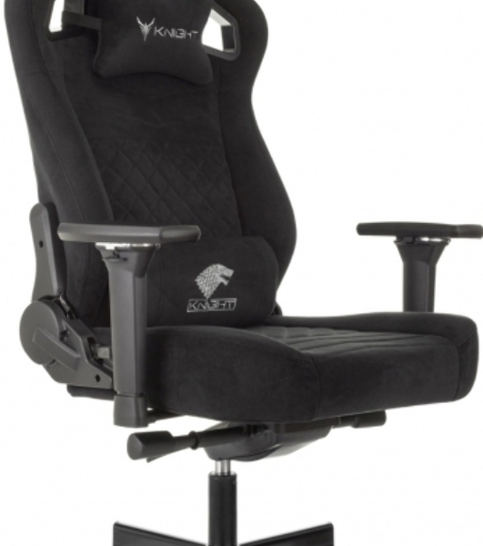 Кресло игровое Knight Hunter черный, Alfa Black крестов. металл
