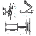 Кронштейн для телевизора Arm Media PARAMOUNT-40 черный 26'-65' макс.50кг настенный поворот и наклон, фото4