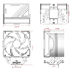 Кулер для процессора ID-COOLING FROZN A610 черный 120мм алюминий/медь 2000rpm 30db 4-pin 250W 155мм, фото7