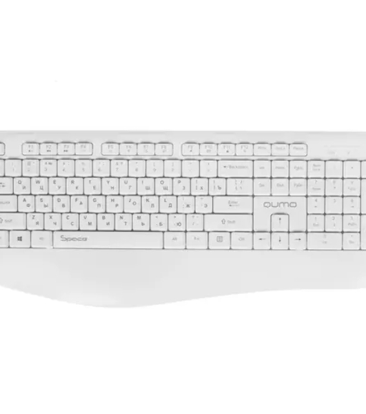 Комплект клавиатура+мышь Qumo Space K57/M75 беспроводной, USB, 1200 DPI, белый