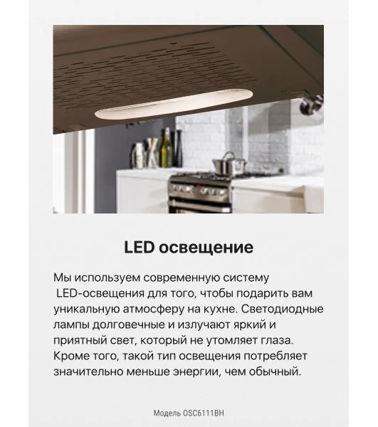 Вытяжка козырьковая Hansa OSC6111BH коричневый, 60 см, 200 куб. м/ч, 52 дБ