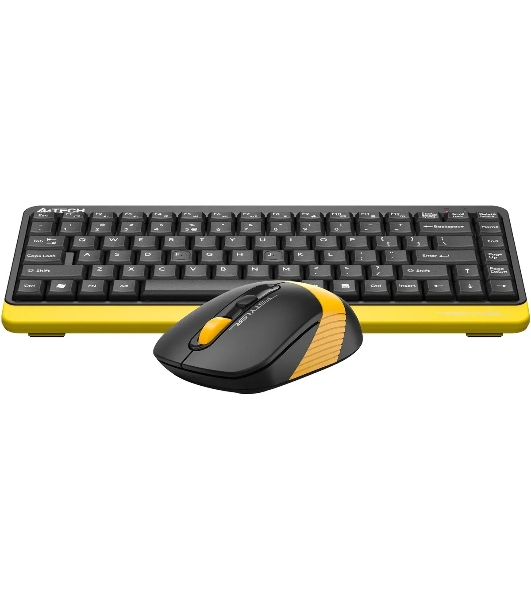 Комплект клавиатура+мышь A4Tech FStyler F1110 Bumblebee проводной, USB, 1200 DPI, жёлтый/чёрный