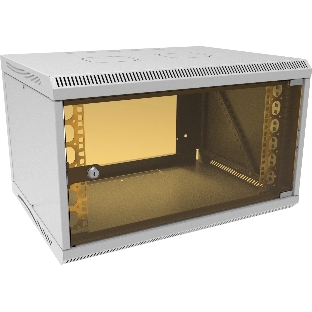 Шкаф коммутационный Suprlan (05-1063) настенный 6U 600x450 мм пер. дв. стекл направл. под закл. гайки 70 кг RAL 7035 385 мм 15.7 кг 360 мм