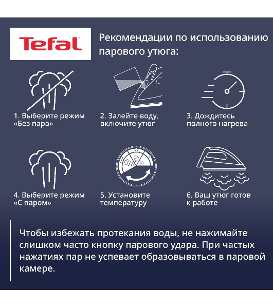 Утюг Tefal FV1R15F1 белый/голубой