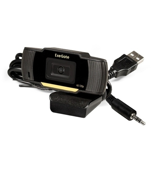 Веб-камера ExeGate GoldenEye C270 HD 1280x720, 30 кадр/с, USB Type-A, микрофон (шумоподавление), универсальное крепление