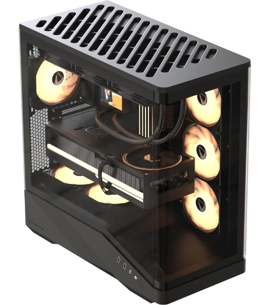 Компьютерный корпус Formula V Line Crystal U9 PA Black, ATX, TYPE-C*1, USB3.0*2, Curved Glass, SIDE 3x PERFORMANCE ARGB, REAR 1x PERFORMANCE ARGB